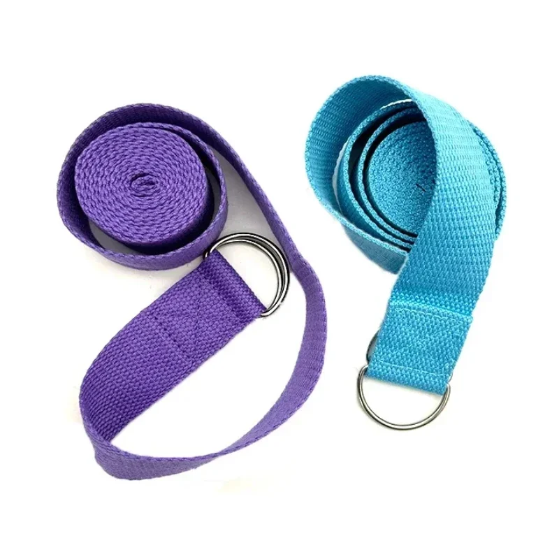 183x3.8cm Yoga Strap Cotton Exercise Yoga Belt Adjustable Woven Stretch D-Ring Buckle Fitness Stretching Bands Pilates Rope