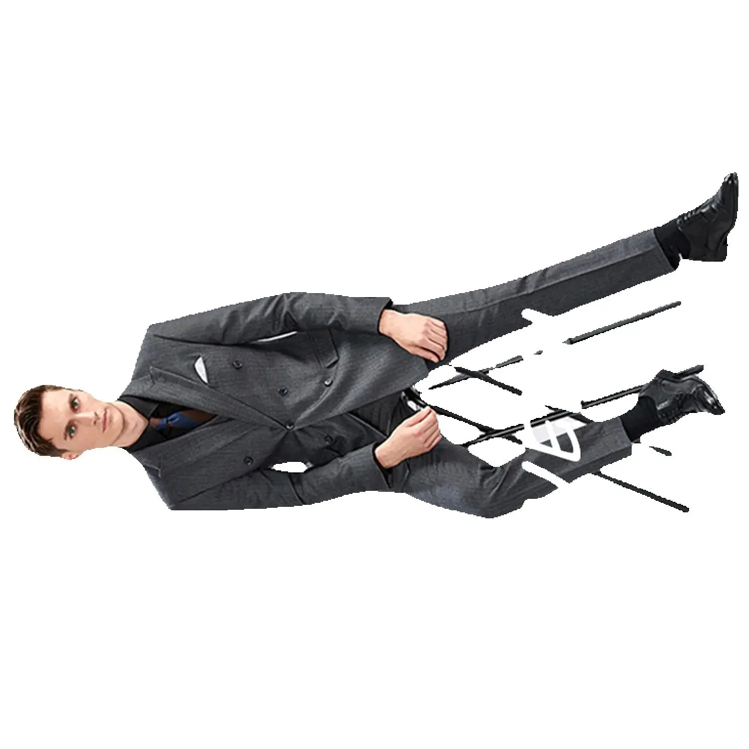 

CustomizedMen Suit Luxury 2023 Dark Grey Stripe Pattern Double Breasted 3 Pcs(Jacket+Pants+Vest) Formal Business Blazer Gentleme