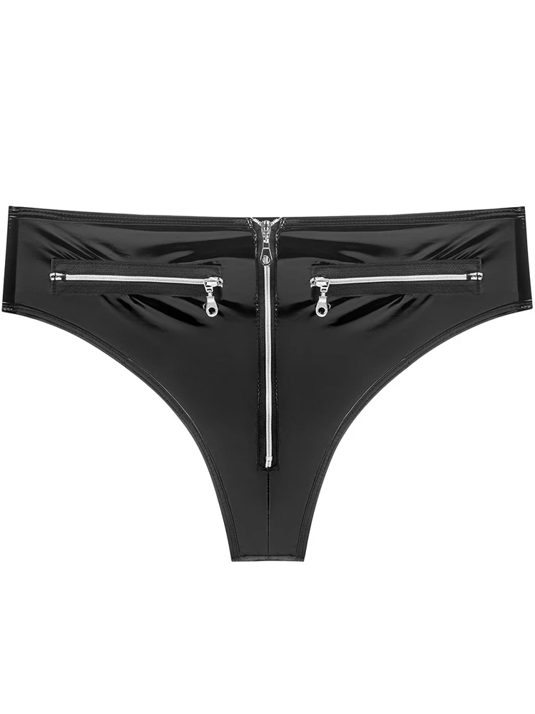 S-3XL نظرة الرطب PVC الغنيمة السراويل لامعة بولي Leather الجلود السراويل الساخنة سستة قصيرة بنطلونات الجوارب مثير كلوبوير بيكيني جذوع برمودا صغيرة #4