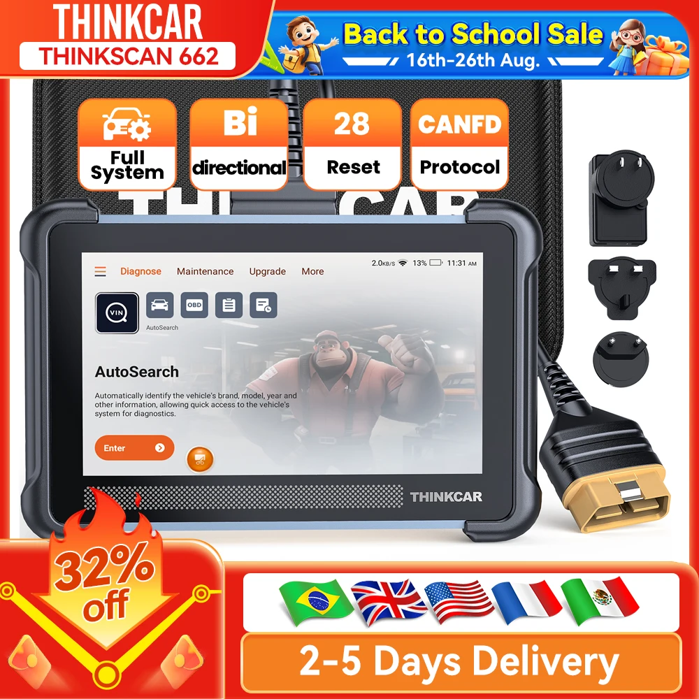 Image of THINKCAR THITHINKSCAN 672 OBD2-Scanner CAN FD OBD2-Tool Bidirektionale Steuerung Vollständige Systemdiagnose 28 Resets Lebenslang kostenlos