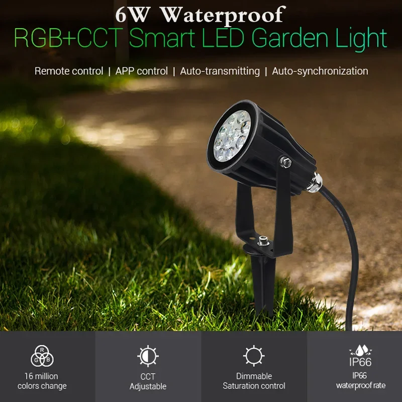 FUTC04 6W RGB+CCT Smart LED Garden Lamp Lights IP66 AC 100v~220V For Outdoor Green Space/Park/Road/Plant Landscape Decoration