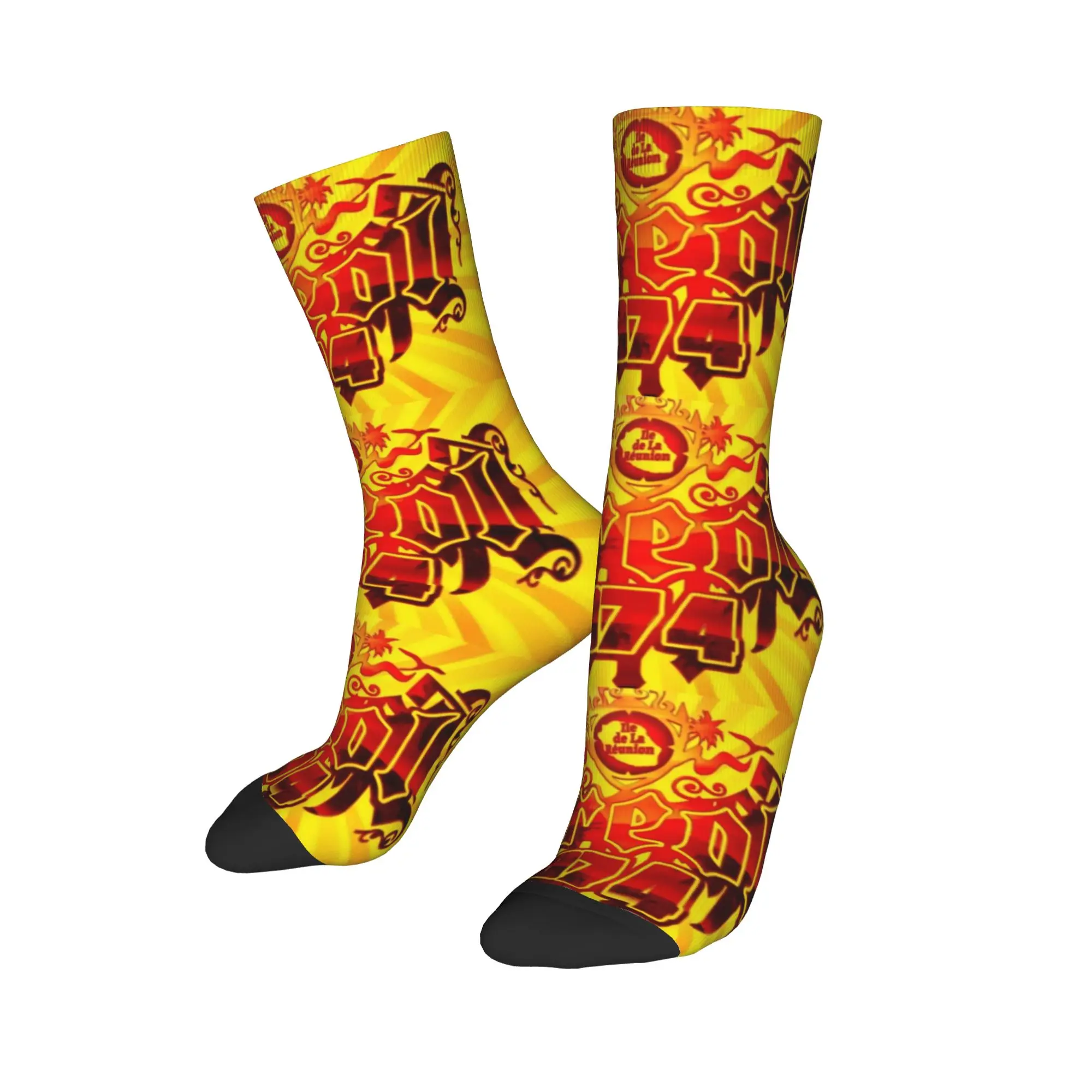 

Носки для мужчин и женщин на заказ, остров Реюньон, новинка, 974, логотип, реюньский гордый, весна-лето, осень-зима, модельные носки