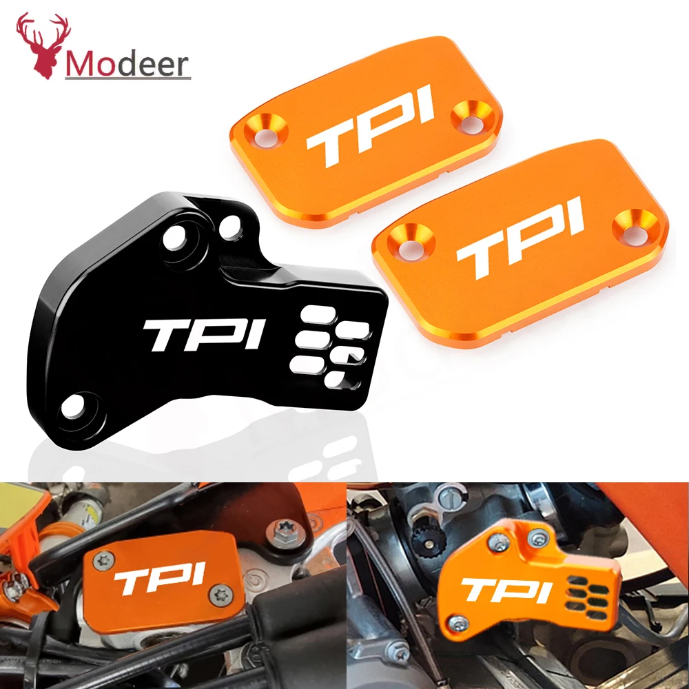 

For KTM 150-300 XC-W TPi 150 250 300 XCW TPI Motorcycle TPS Sensor Guard & Front Brake Clutch Fluid Reservoir Cover Cap