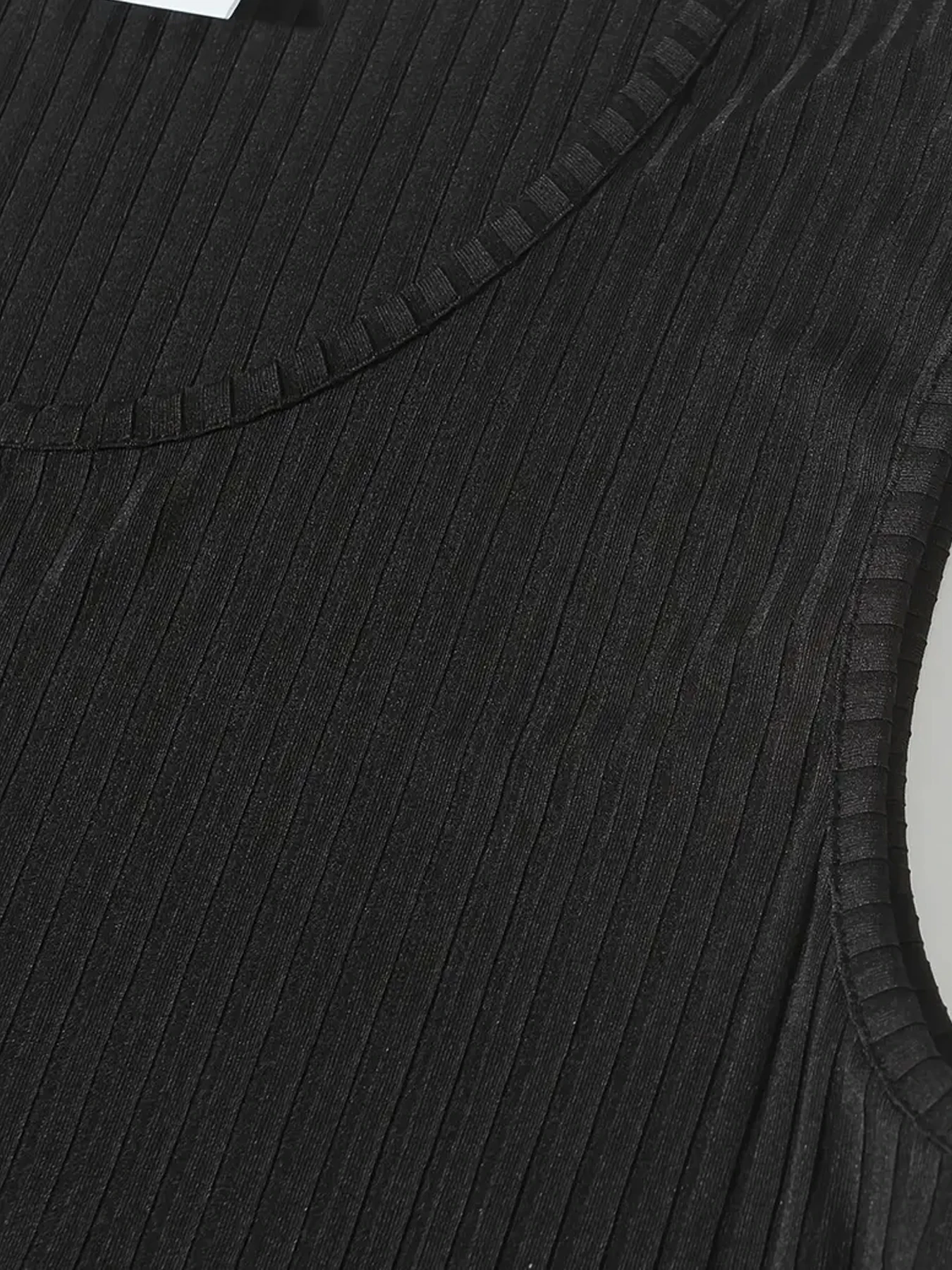 Herren-Sportweste, Schwarz, 1-teilig, atmungsaktiv, Rundhalsausschnitt, leicht elastischer Stoff, reine Farbe, geeignet für männliche Fitness-Tanks – Detail 8