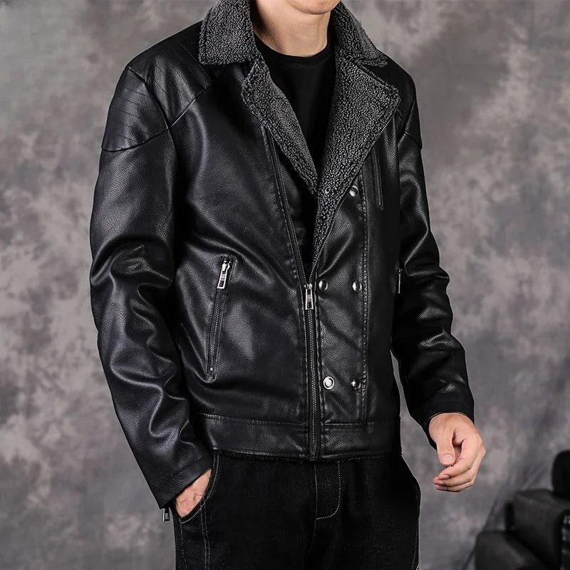 Slim Fit New In Men\'s Suit Jackets Thin Male Leather Blazer High Quality Vintage Coat Handsome Original Fashionable Trendy 2025