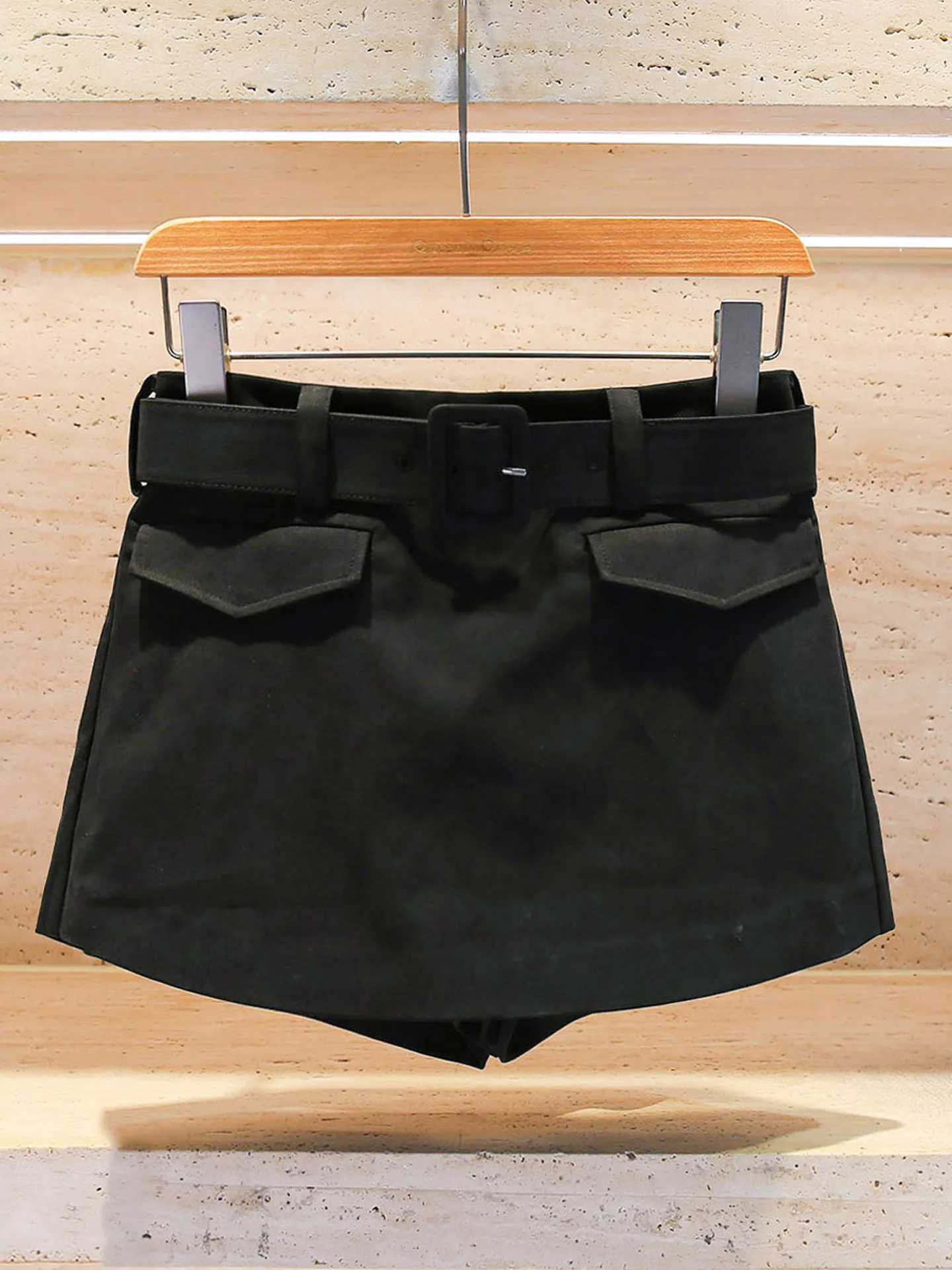 

Женские брюки-юбка с высокой талией, облегающие, универсальные, повседневные, прямого кроя, с поясом, однотонные, для работы и отдыха