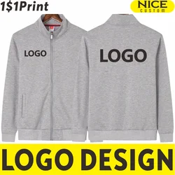 Inverno uomo donna giacca Casual Logo personalizzato moda pile caldo felpa ricamo personalità Design azienda Team Coat Print