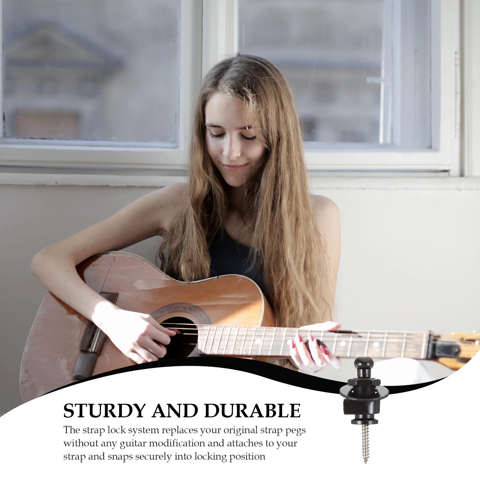 

10 Pcs Guitar Studs Accesories Strap Locks Buttons Acoustic Bass Accessories Alloy Secure Locking Belt Buckle