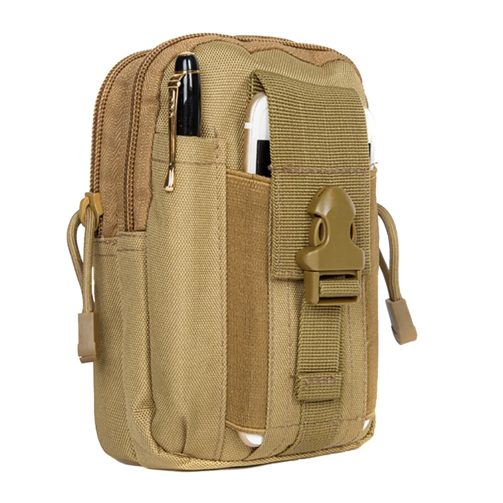 

High-Density Oxford Cloth Tactical Waist Pack Khaki Water-Resistant Lightweight Durable for Running Travel Waist Bag
