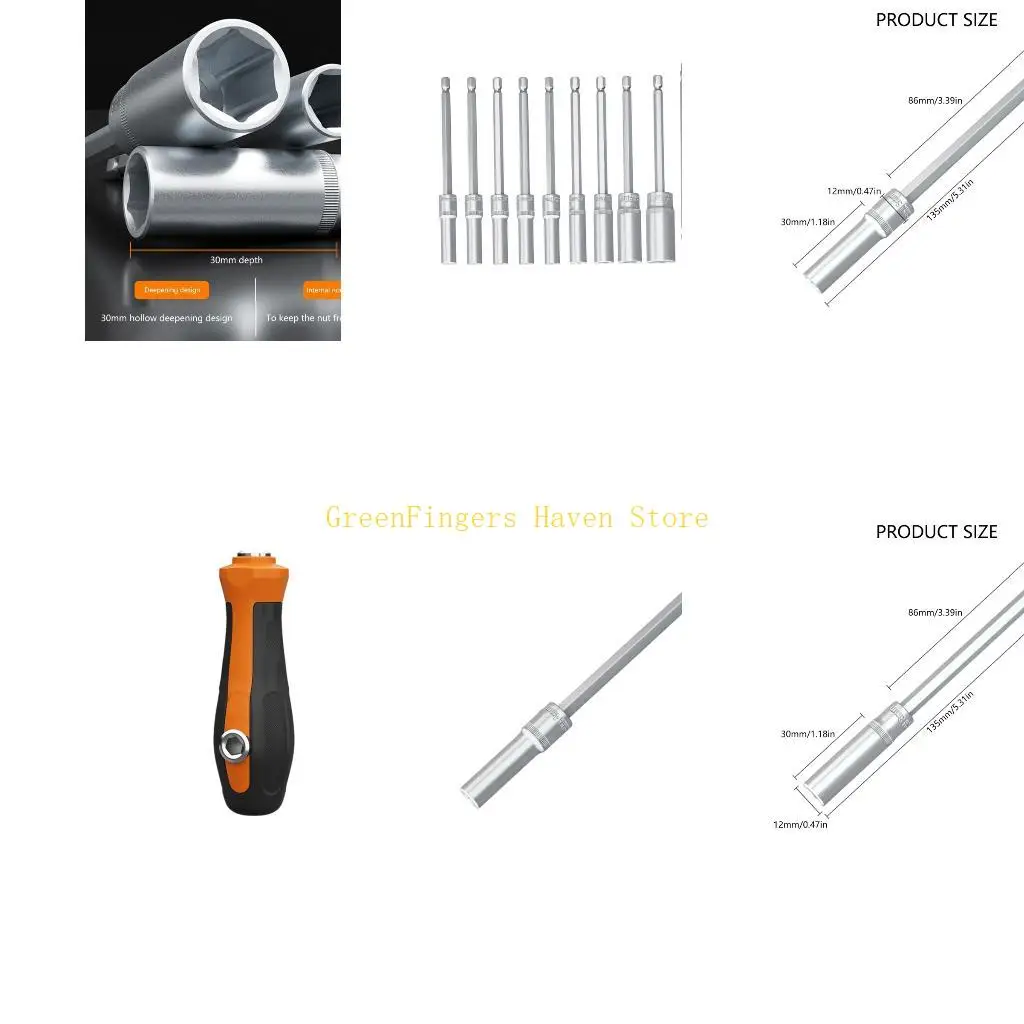 

Удлиненный торцевой ключ F68D, шестигранная головка 4–14 мм, торцевая отвертка для отвертки, инструмент для простой установки и