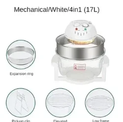 Phace 110V Glass Visual Large Capacity Multifunctional Air Fryer Convection Oven Halogen Oven Electric Oven