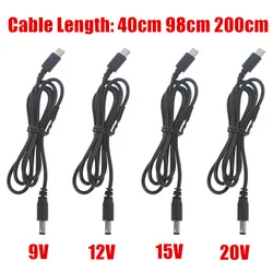 USB C Type C PD To 9V 12V 15V 20V 5.5x2.1mm Power Supply Cable For Wireless Router Laptop LED Strip Speaker CCTV Camera