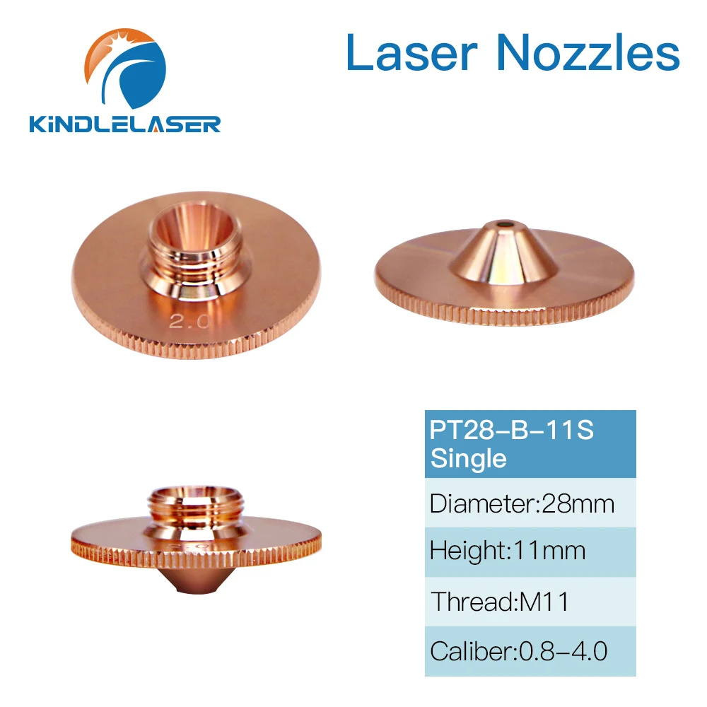 Ugelli Laser rigonfiamento KINDLELASER singolo strato/doppio strato cromato calibro 0.8-4.0 D28 H15/11 M11 per testa di taglio in fibra Precitec