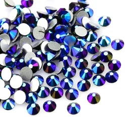 SS3-SS34 1440PCs Nero Jet AB 3D Nail Art Strass Flatback Non HotFix Strass Per unghie gemme Decorazione Abito Da Sposa 067