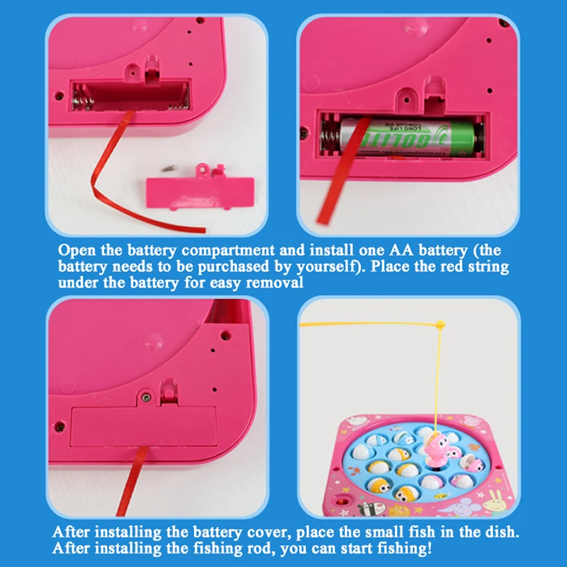 لعبة صيد السمك من Peppa Pig، طبق دوار كهربائي، مجموعة ألعاب صيد التفاعل بين الوالدين والطفل، هدايا محاكاة التعليم المبكر للأطفال #6