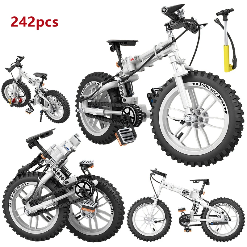 

XQYJ 242Pcs City Bicycle Mountain Folding Bike With Inflator Model Building Blocks Bricks Educational Toys for Kids Gifts