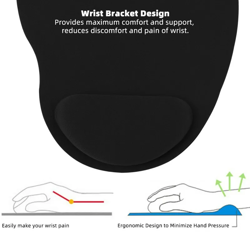 EVA Wrist Guard Mouse Laptop Wristband Mouse Pad with Wrist Protect for Gaming Computer PC Laptop Ergonomic Wristband Mouse Pad