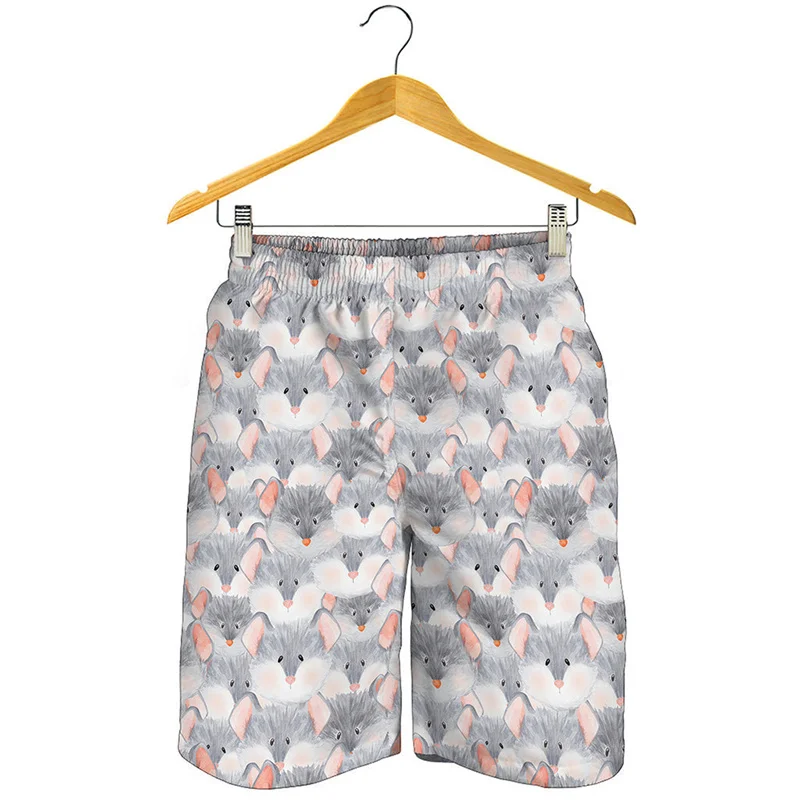 Cute Little Rat Graphic Short Pants Men Kids 3D Printed Animal Mouse Beach Shorts Summer Quick Dry Swim Trunks Surf Board Shorts