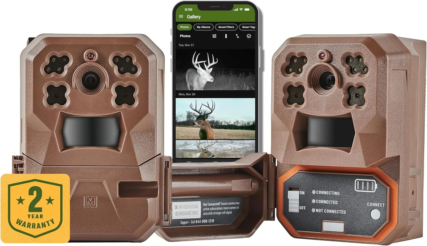 Edge Cellular Trail Camera Auto Connect - Nationwide Coverage HD Video-Audio - Built in Memory Cloud Storage