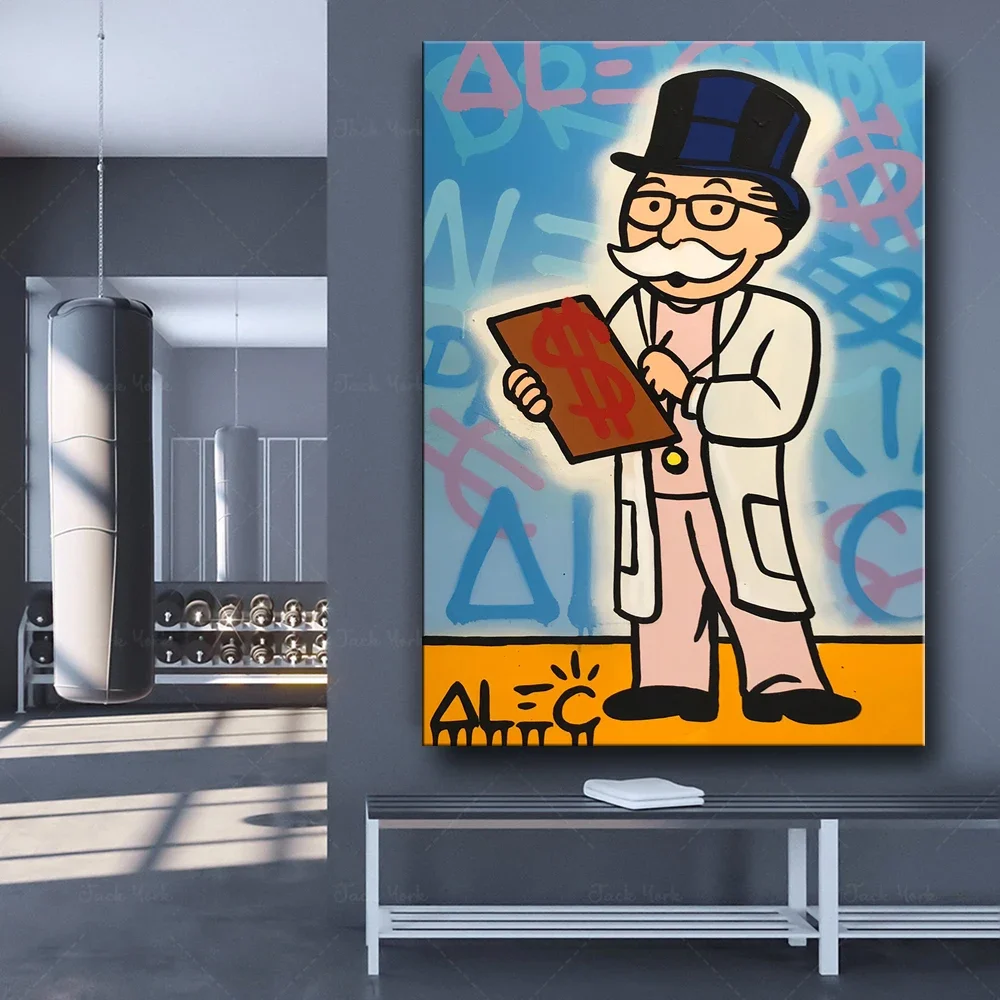 HD Alec Dr Monopoly Clipboard Home Decoration Canvas Painting Abstract Posters Print Modular Wall Pictures Living Room Art Frame