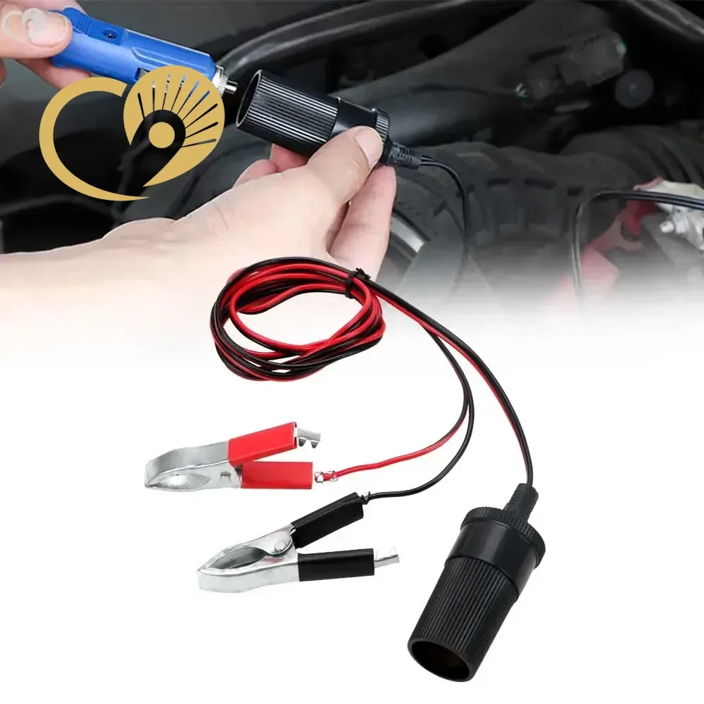Car High Power Pure Copper Battery with Clip To Cigarette Lighter Female Socket 12V 24V Volt 220W Car Socket Plug