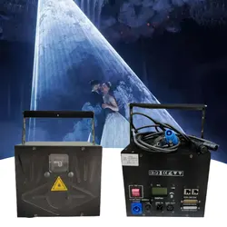 10W Stage Wedding Laser Light Full Color DMX RGB 3D Animation Scanner Bar Club Disco Christmas Party Show Laser Beam Lighting