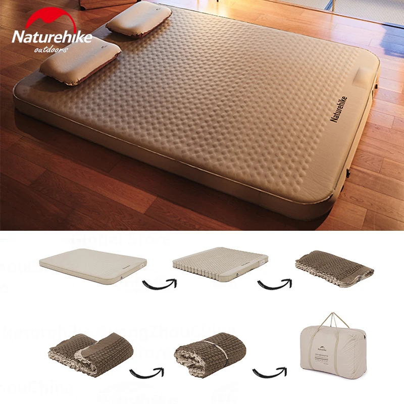 

Naturehike Air Mattress Outdoor Camping High Rebound Sponge TPU Automatic Inflatable Cushion 4.5kg Lightweight Double Bed 12cm