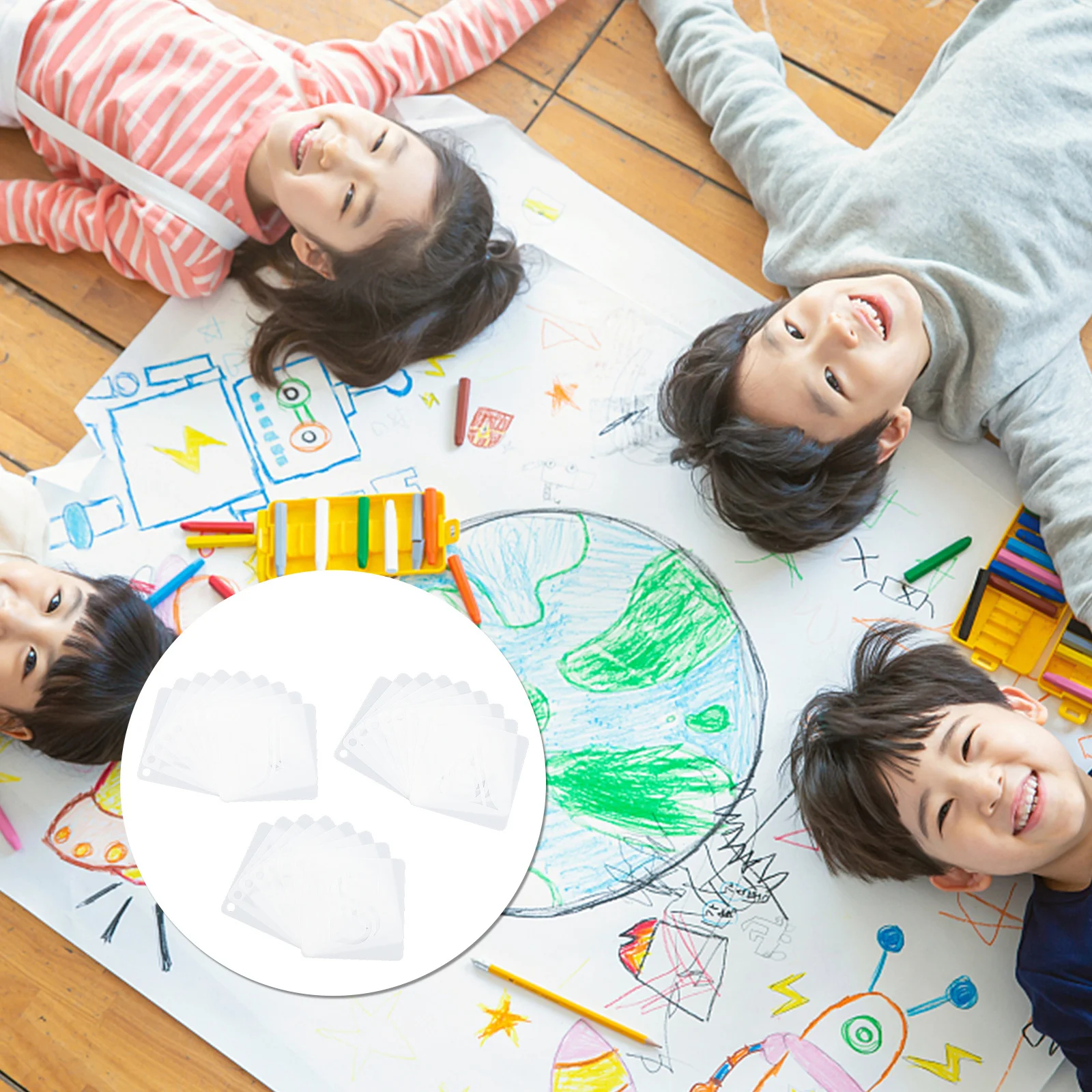 

36Pcs Kids Painting Stencils Alphabet Letter Number Templates Hollow Out Reusable DIY Drawing Template for Handmade Art Craft