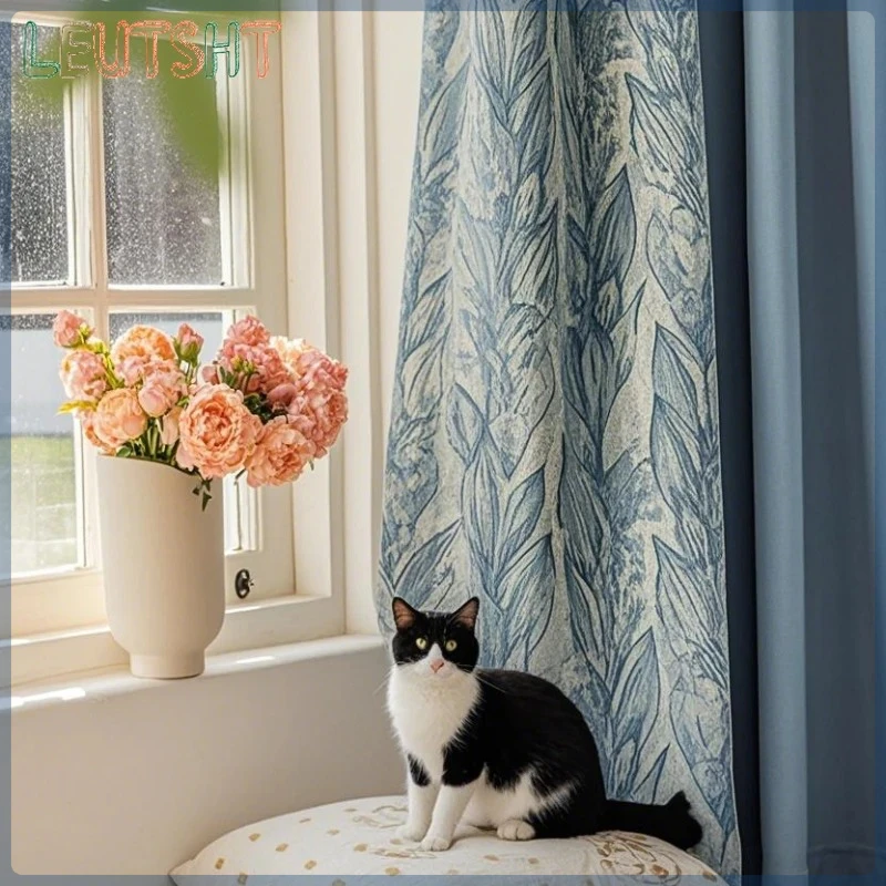 

Chenille Curtain Bedroom High-end Sense Thickened Full Blackout New Living Room Light Luxury Modern American Pastoral Style