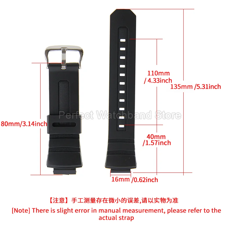 카시오 4778AW-591/590/5230AWG-M100/101 16mm 수지 시계 액세서리 내구성 스크래치 방지 블랙 레드 블루 솔리드 스틸 버클