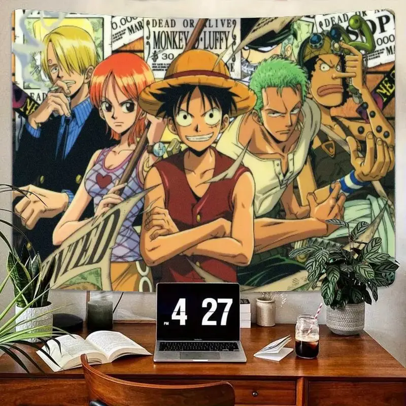 

1 шт. цельный гобелен Sanji Nami Luffy Zoro Usopp, настенное искусство в стиле аниме «DEAD OR ALIVE», полиэстеровый декор для спальни, гостиной R