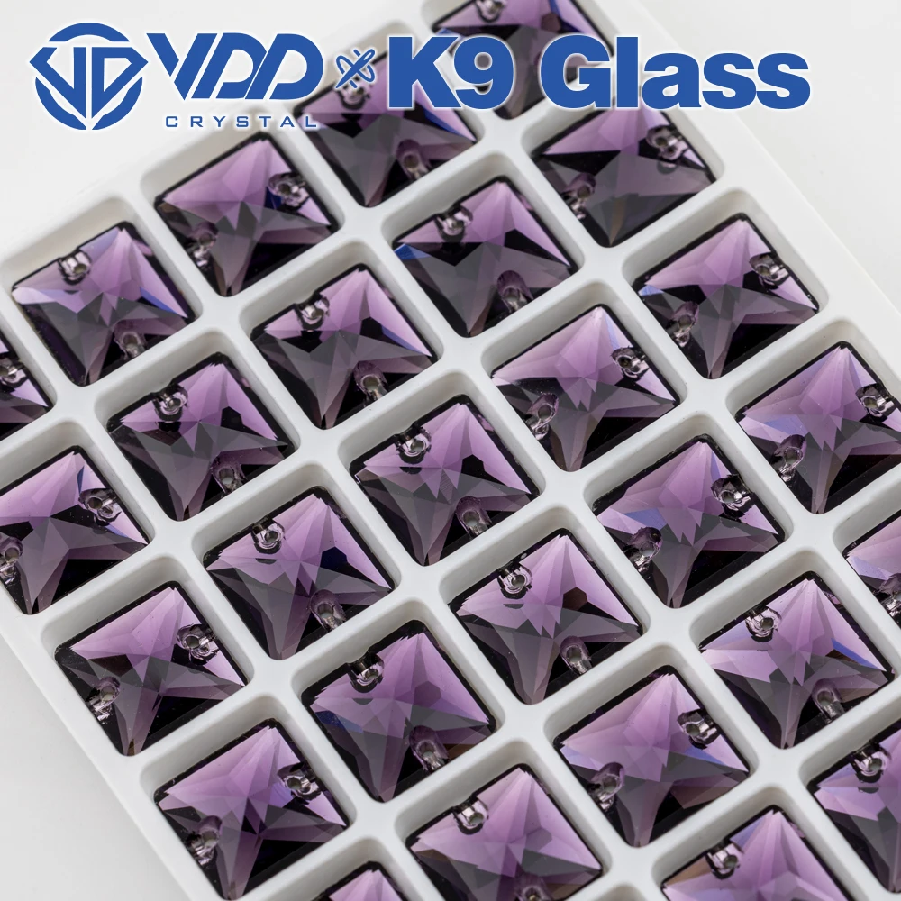 VDD Großhandel Quadratische Hochwertige K9-Glas-Applikationssteine, Kristall-Boxverpackte Flachboden-Nähsteine für Bekleidungsdekorationen – Detail 22