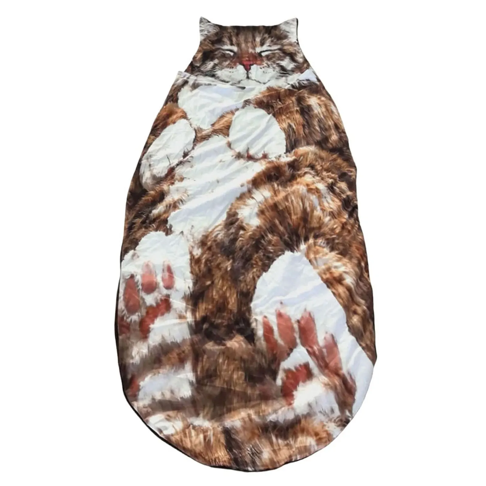 ぬいぐるみ猫型封筒型寝袋　かわいい柔らかい寝袋　大人用キャンプ、お泊り会、自宅でのくつろぎに