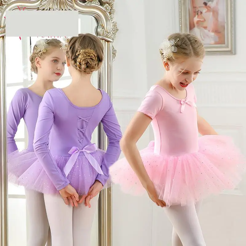 Sequined Kids Ballet Bowknot Tutu Dance Dress Ballerina Dancing Costumes for Girls Swan Lake Ballet Dance Dress Costumes Dance