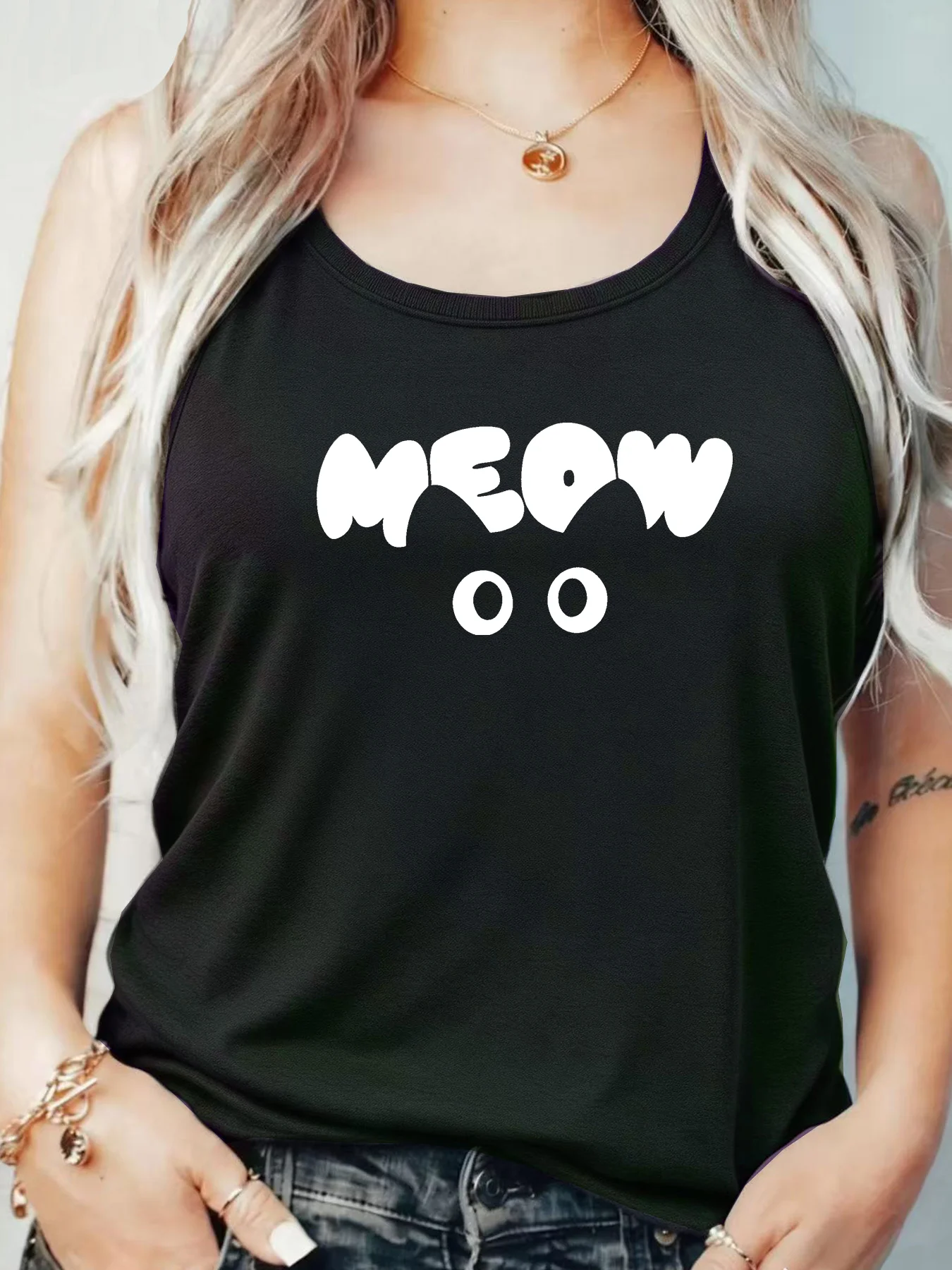 

Loose Fit Printed Pocket T-Shirt for Women with Ribbed Collar round Neck 1-8XL plus Size Comfortable Casual Vest