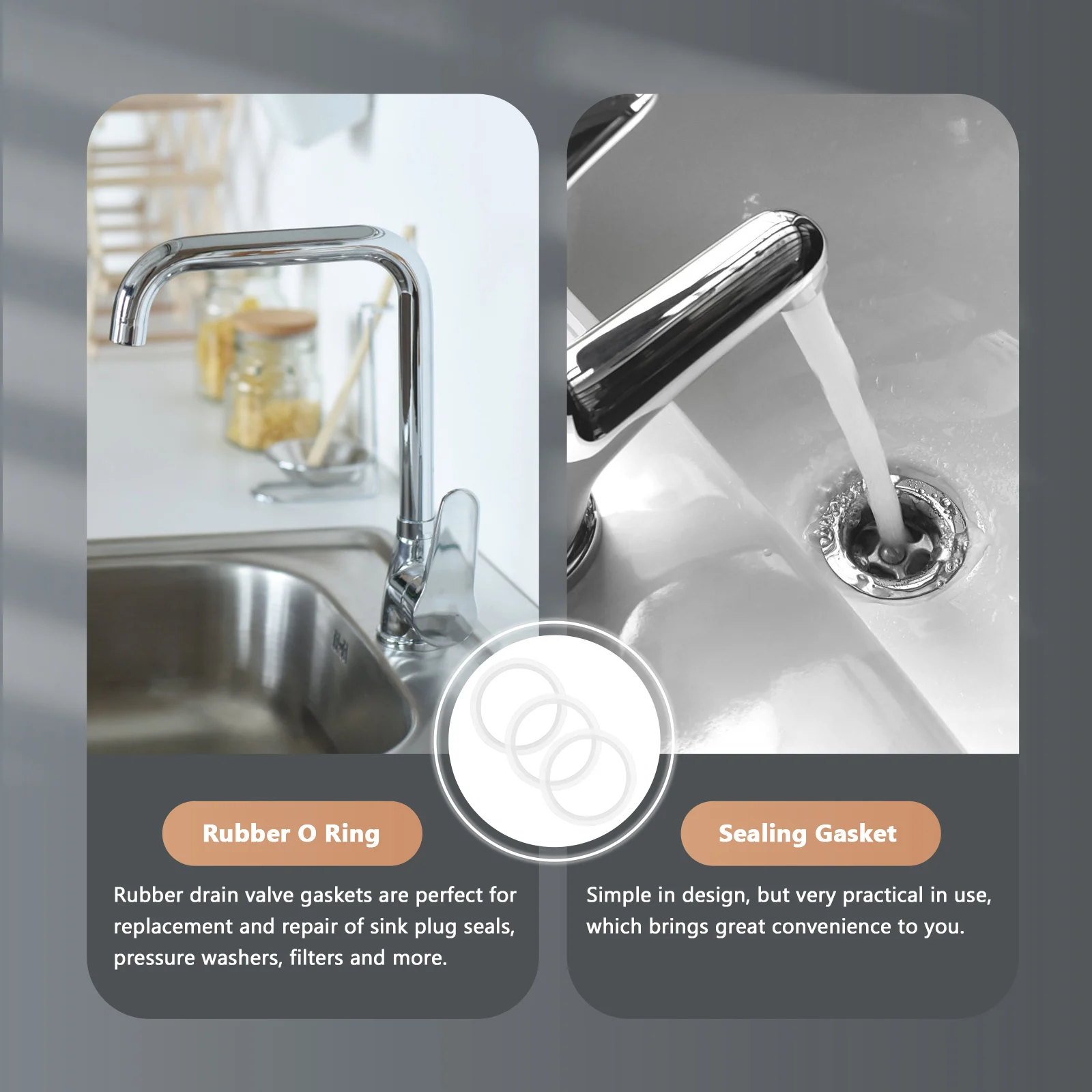 

3Pcs Sink Mounting Ring Rubber O Ring Sealing Washer for Bathroom Basin Sink Plug Repair Sealing Gasket Plumbing Washers