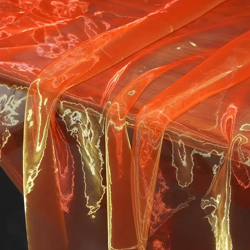 100x150cm Gradient Flashing Colorful Organza Tull Fabric for Designer Styling Shiny Dress Clothes Accessories Stage Decor view 5