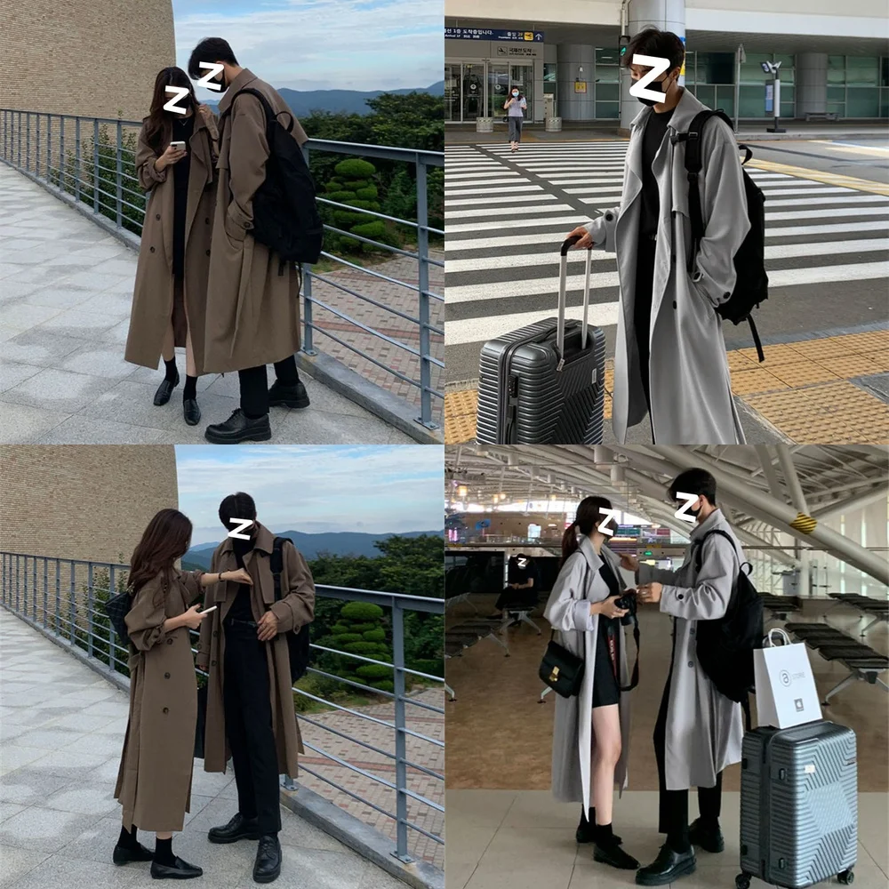 

Ветровка, мужской плащ, повседневная куртка с длинным рукавом, свободная посадка до колена, модная верхняя одежда