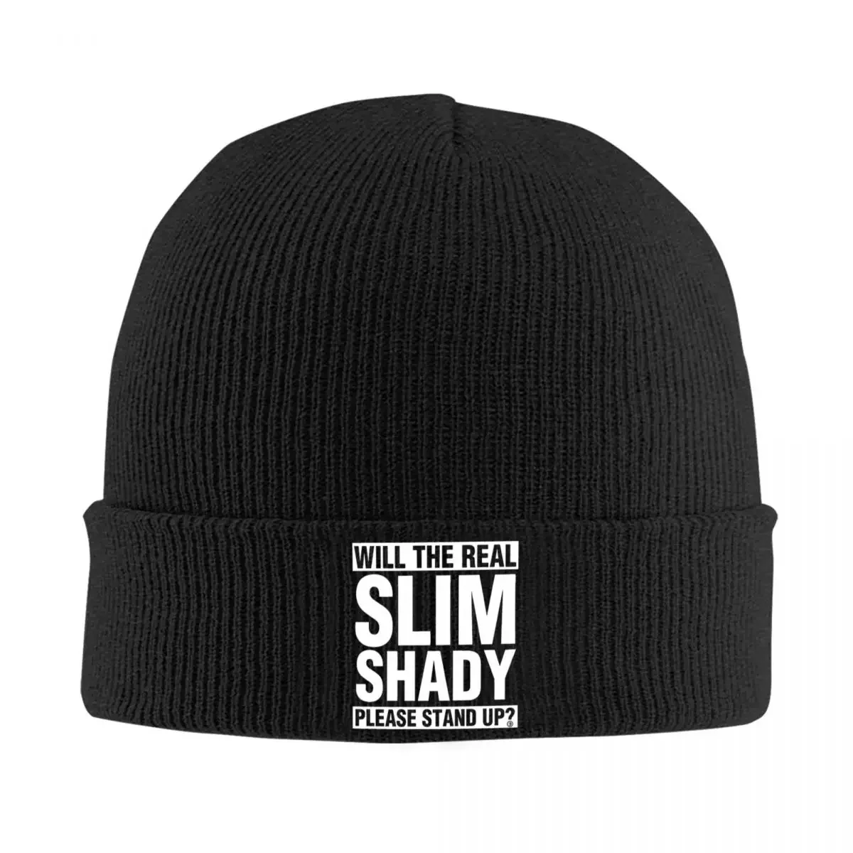 Eminem Merch Please Stand Up Knitted Hat for Women Men Beanie Autumn Winter Hats Hip Hop Music Album Casual Caps