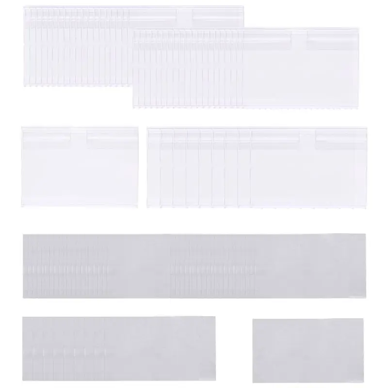 AEE6-50Pcs Clear Plastic Label Holder Price Tag, Shelf Label Clip Removable Label Holder For Storage Bins Basket Labels