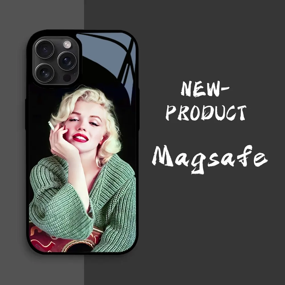 Sexy Girl M-Marilyns M-Monroes Phone Case For iPhone16 15 14 13 12 11 Pro Xs Max Mini XR X 7 8 Plus luxury Mirror Hard Funda