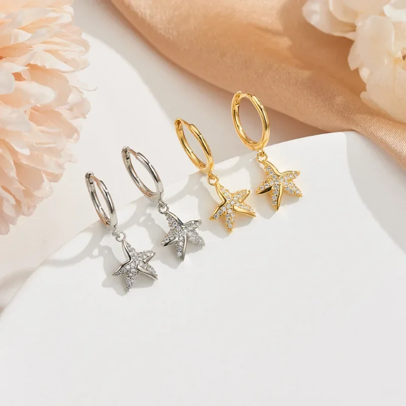 

925 Sterling Silver Star Earrings For Women Trendy Earring Jewelry Prevent Allergy Party Accessories Gift