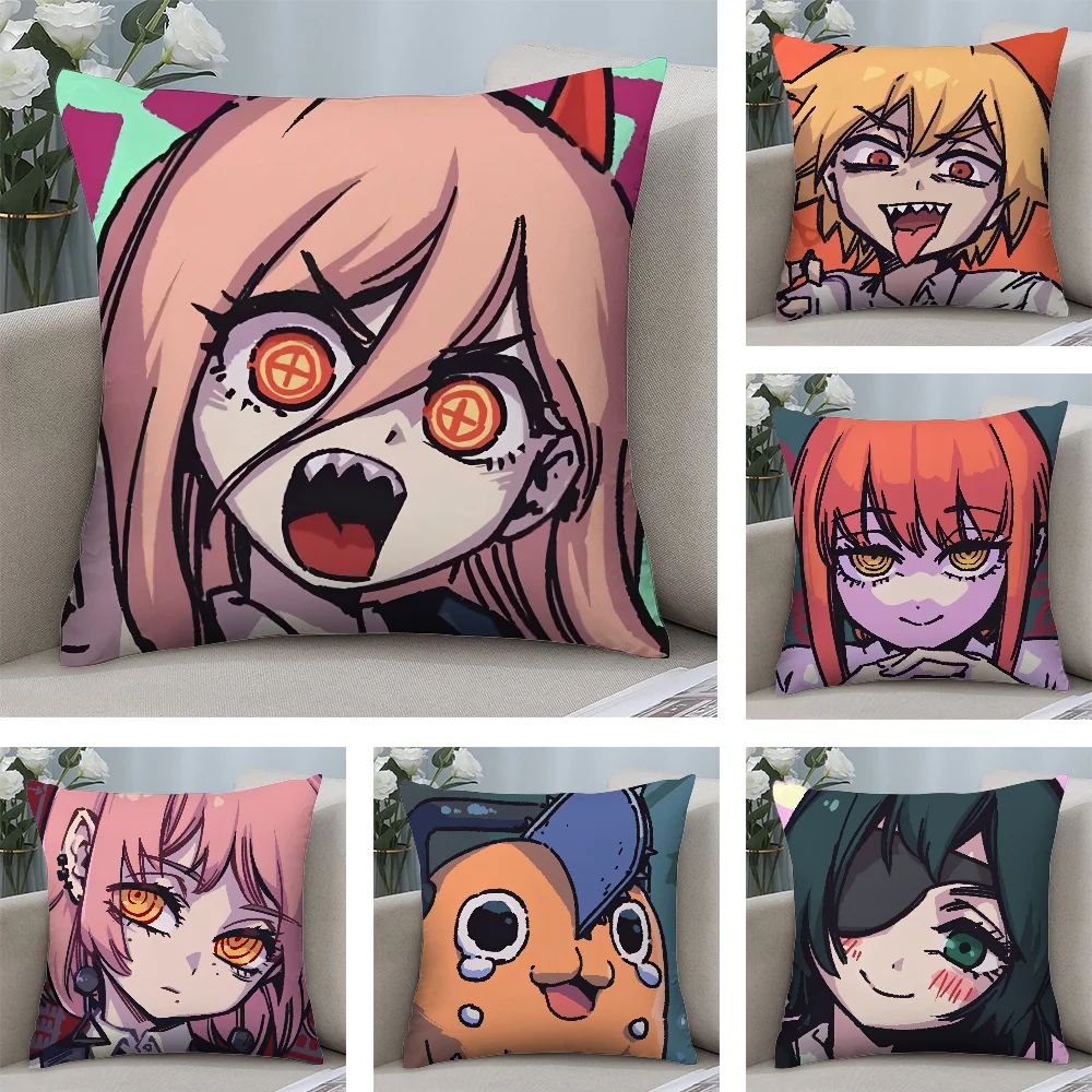 Hot C-Chainsaw Mans Pillow Case Short Plush Pillow Covers Sofa Decorative Gift Home Double-sided Printing Cushion Cover