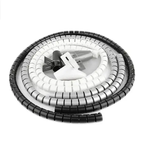 2m 28/32/42mm 케이블 커버 보호기 와이어 데스크 주최자 컴퓨터 코드 보호 바이트 튜브 클립 관리 도구 나선형 홀더