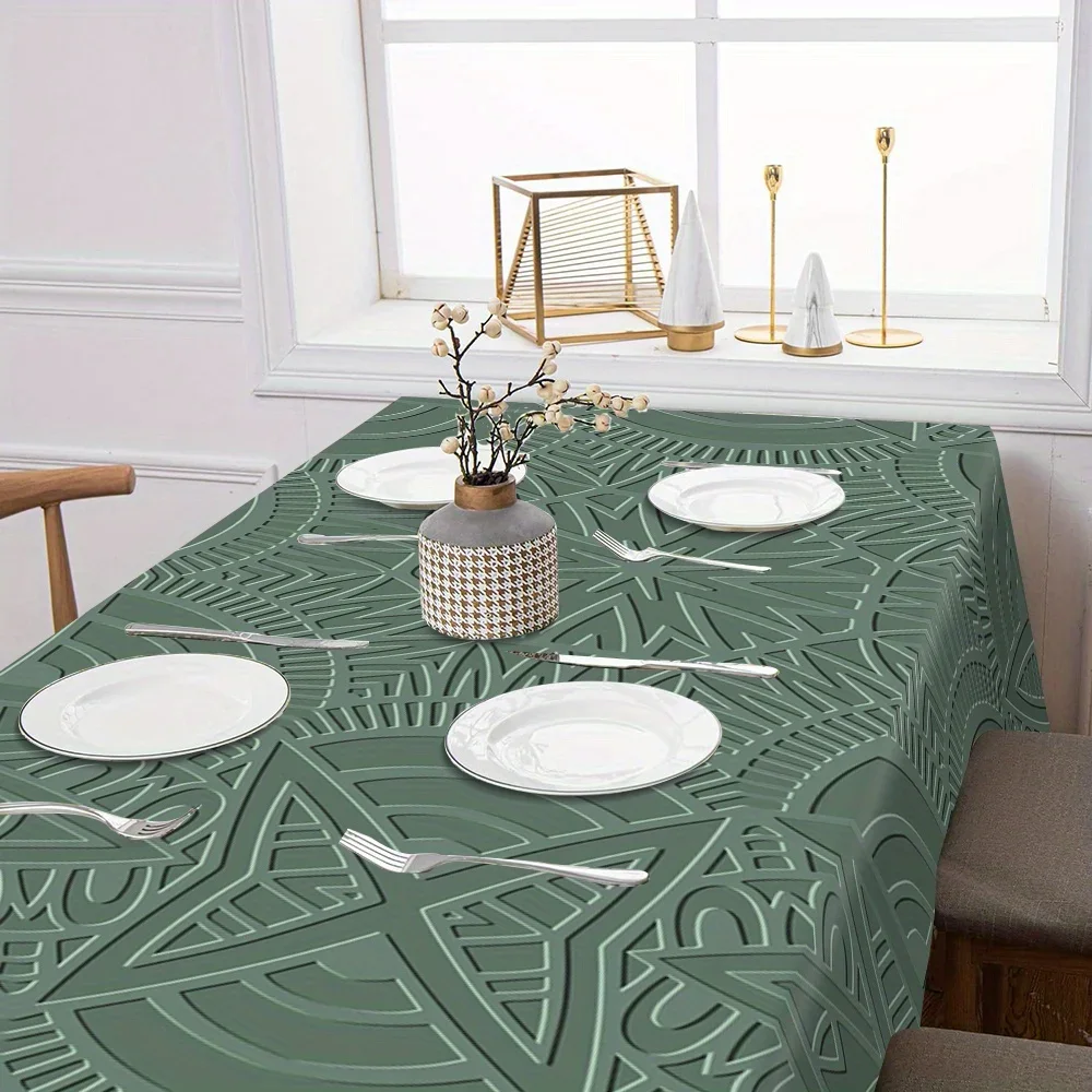 JIT polyester tablecloth - Resistant to stains and wrinkles, woven rectangular tablecloth