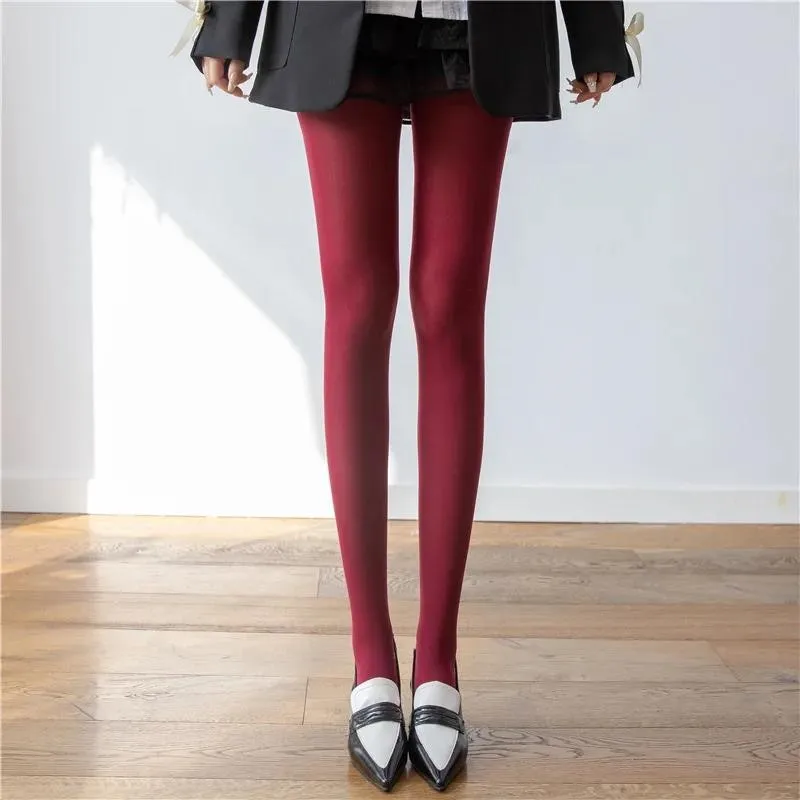 

Sexy Women Candy Color Tights Velvet Warm Pantyhose Thermal Stockings Spring Autumn Lolita Girls Dopamine Colors Leggings