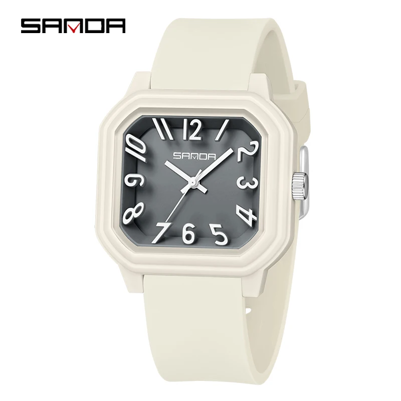SANDA SD9084 New Jelly Color Student Youth Watch Waterproof Sports Simple Exam Silent Boys and Girls Quartz Watch