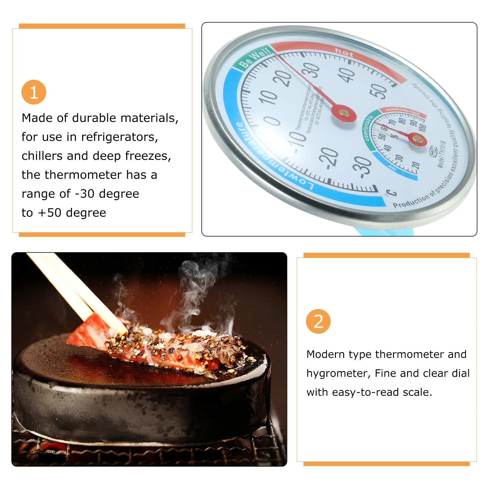 Mini Termômetro Higrômetro Digital -30 a 50 ° C display Lcd para temperatura seca da umidade da caixa do refrigerador do congelador da geladeira