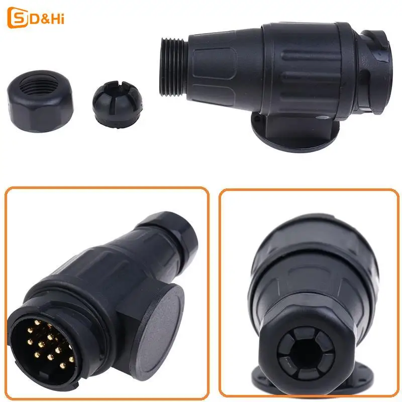 1pc 12V 13 Pin Trailer Plug Waterproof Trailer 13 Pole Electrical Connector Wiring Connector Adapter Trailer For Vehicle RV