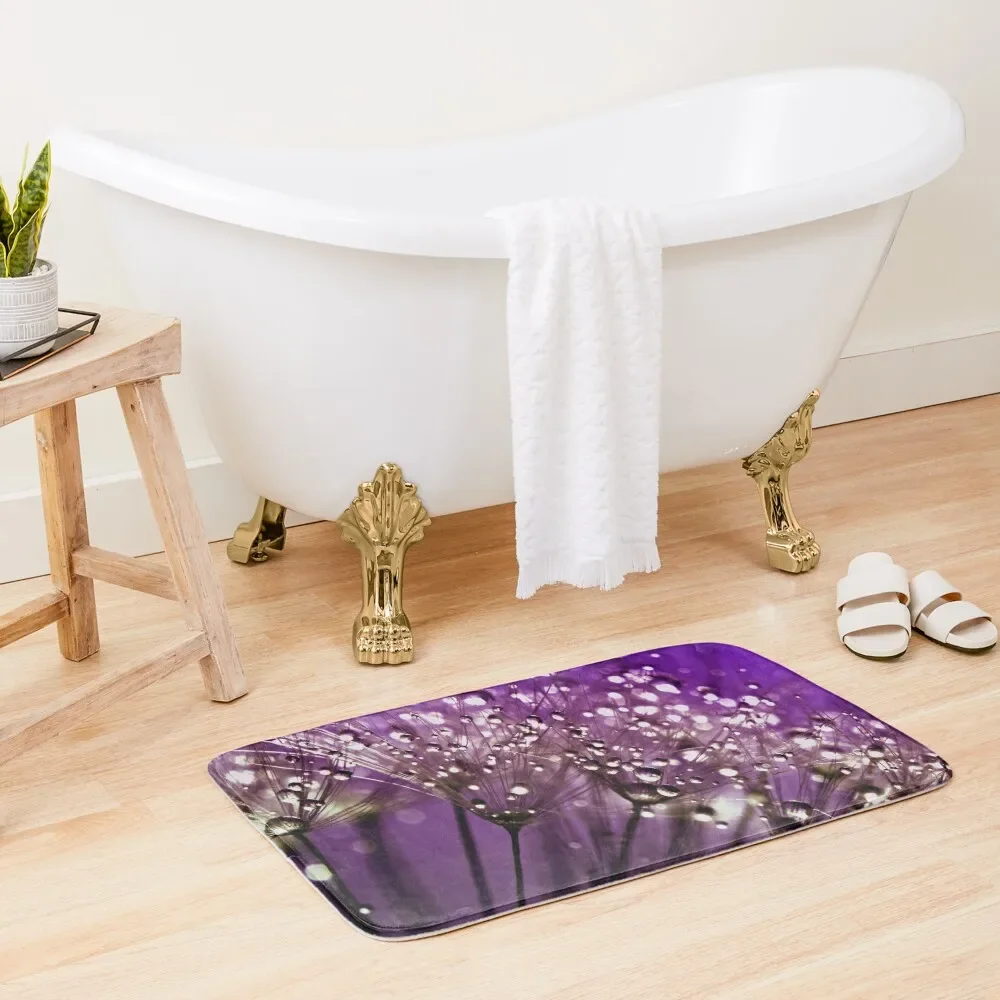 

Purple Dewdrops / Beautiful Water Droplets Bath Mat Waterproof Bathroom Rugs Non-Slip Shower Bathroom Rugs And Set Mat